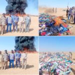 الجمارك تبيد سلع مقيدة و منتهية الصلاحية بالبحر الأحمر