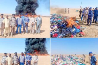 الجمارك تبيد سلع مقيدة و منتهية الصلاحية بالبحر الأحمر