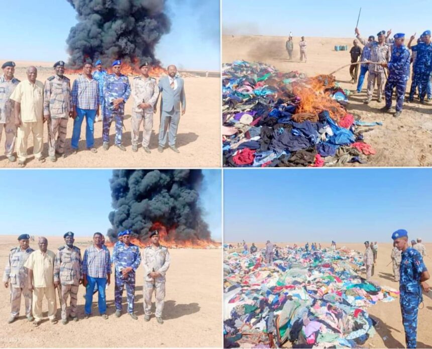 الجمارك تبيد سلع مقيدة و منتهية الصلاحية بالبحر الأحمر